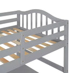 Letto a soppalco singolo con armadietto, struttura letto a soppalco singola in legno massello con scrivania e mensole