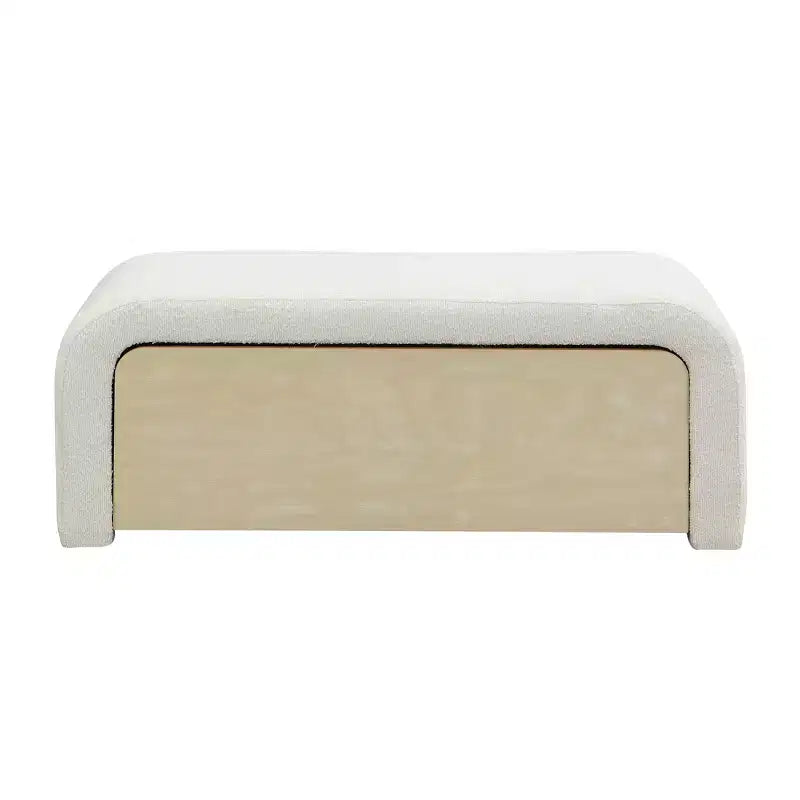Pouf moderno Fiora imbottito in bouclé
