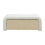 Pouf moderno Fiora imbottito in bouclé