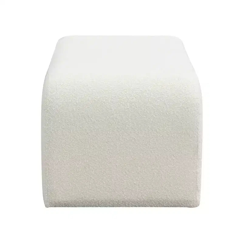 Pouf moderno Fiora imbottito in bouclé