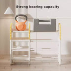 Libreria per bambini e portagiochi, Organizer per giocattoli a 4 livelli con 8 contenitori rimovibili, Organizer per giocattoli per bambini per la sala studio