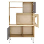 Libreria 2 in 1 Tiragraffi per Gatti, Vetrinetta, Mobile Copri Lettiera per Gatti, Scaffale per Arrampicata, Libreria, Scaffale Portaoggetti, Naturale - ModernLuxe