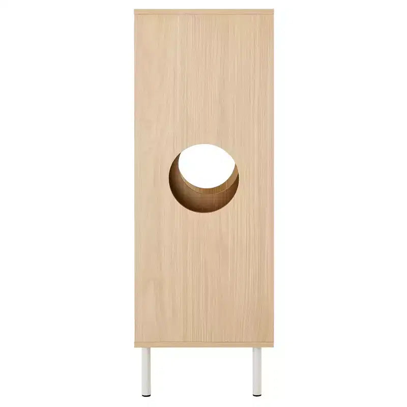 Libreria 2 in 1 Tiragraffi per Gatti, Vetrinetta, Mobile Copri Lettiera per Gatti, Scaffale per Arrampicata, Libreria, Scaffale Portaoggetti, Naturale - ModernLuxe
