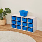 ECR4Kids Streamline mobiletto a 12 scomparti con 15 contenitori a bocca di lupo, 3x4, mobili per bambini