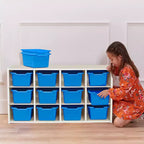 ECR4Kids Streamline mobiletto a 12 scomparti con 15 contenitori a bocca di lupo, 3x4, mobili per bambini