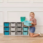 ECR4Kids Streamline mobiletto a 12 scomparti con 15 contenitori a bocca di lupo, 3x4, mobili per bambini