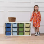 ECR4Kids Streamline mobiletto a 12 scomparti con 15 contenitori a bocca di lupo, 3x4, mobili per bambini