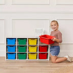 ECR4Kids Streamline mobiletto a 12 scomparti con 15 contenitori a bocca di lupo, 3x4, mobili per bambini