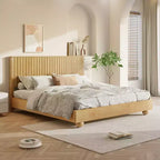 Letto in legno Elion Farmhouse con testiera cannettata