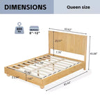 Letto in legno Elion Farmhouse con testiera cannettata