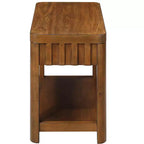 Tavolino finale rettangolare Roshan 25'' in stile rustico con ripiano portaoggetti