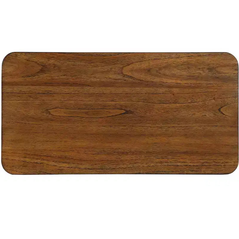 Tavolino finale rettangolare Roshan 25'' in stile rustico con ripiano portaoggetti