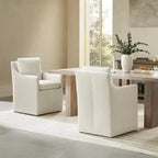 Sedia da pranzo moderna con braccioli e rotelle Spruce&Spring, nessun assemblaggio richiesto