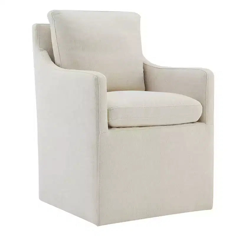 Sedia da pranzo moderna con braccioli e rotelle Spruce&Spring, nessun assemblaggio richiesto