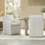 Sedia da pranzo moderna con braccioli e rotelle Spruce&Spring, nessun assemblaggio richiesto