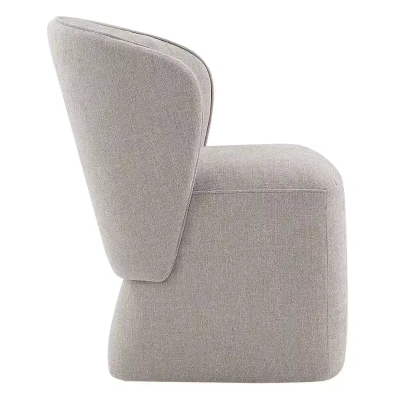 Sedia da pranzo moderna Spruce&Spring con rotelle e schienale avvolgente