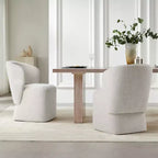 Sedia da pranzo moderna Spruce&Spring con rotelle e schienale avvolgente
