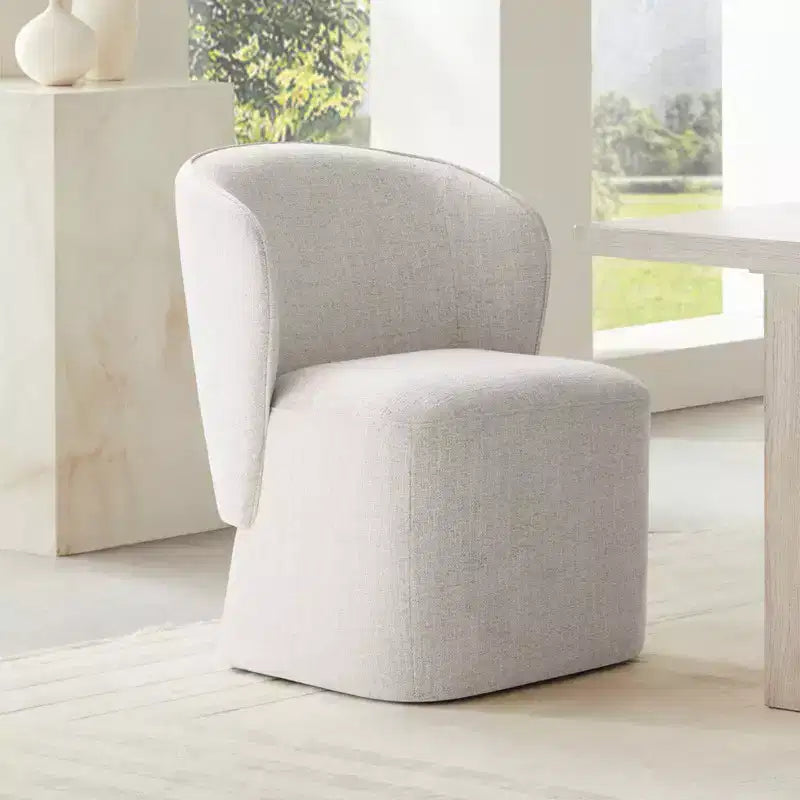 Sedia da pranzo moderna Spruce&Spring con rotelle e schienale avvolgente