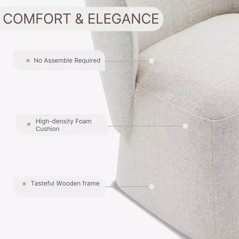 Sedia da pranzo moderna Spruce&Spring con rotelle e schienale avvolgente