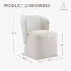 Sedia da pranzo moderna Spruce&Spring con rotelle e schienale avvolgente