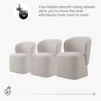 Sedia da pranzo moderna Spruce&Spring con rotelle e schienale avvolgente