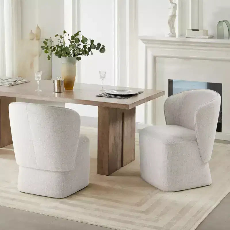 Sedia da pranzo moderna Spruce&Spring con rotelle e schienale avvolgente