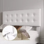 Letto matrimoniale con struttura a 4 cassetti, letto a piattaforma imbottito con testiera imbottita, robuste doghe in legno, non è necessaria la rete a molle