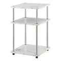 HomeStock 25.5 in.H White Color Rectangle Metal Table Top End Table 1 -piece