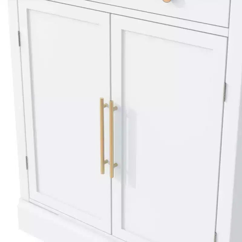 Madia moderna, Credenza con 2 ripiani regolabili e 2 ripiani a sportello, Mobile contenitore per soggiorno, ingresso, corridoio