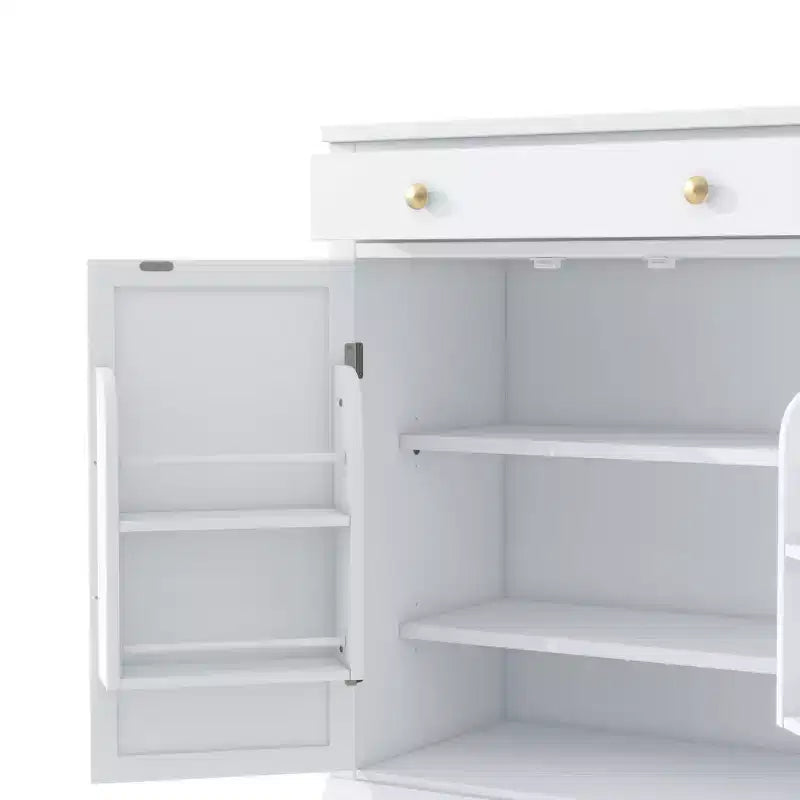 Madia moderna, Credenza con 2 ripiani regolabili e 2 ripiani a sportello, Mobile contenitore per soggiorno, ingresso, corridoio