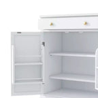 Madia moderna, Credenza con 2 ripiani regolabili e 2 ripiani a sportello, Mobile contenitore per soggiorno, ingresso, corridoio