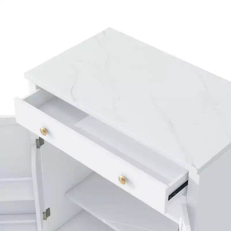 Madia moderna, Credenza con 2 ripiani regolabili e 2 ripiani a sportello, Mobile contenitore per soggiorno, ingresso, corridoio