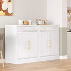 Madia moderna, Credenza con 2 ripiani regolabili e 2 ripiani a sportello, Mobile contenitore per soggiorno, ingresso, corridoio