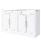 Madia moderna, Credenza con 2 ripiani regolabili e 2 ripiani a sportello, Mobile contenitore per soggiorno, ingresso, corridoio
