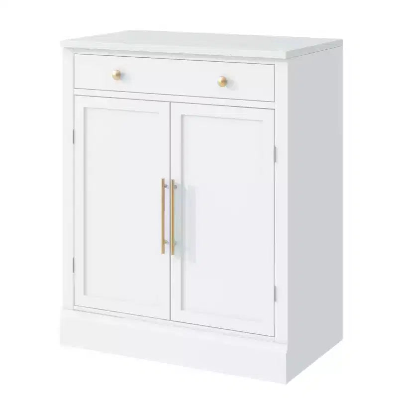 Madia moderna, Credenza con 2 ripiani regolabili e 2 ripiani a sportello, Mobile contenitore per soggiorno, ingresso, corridoio