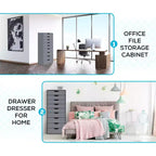 Home Imports Emporium Cassettiera Classificatore da Ufficio a 9 Cassetti con Cassetti Alti