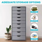 Home Imports Emporium Cassettiera Classificatore da Ufficio a 9 Cassetti con Cassetti Alti