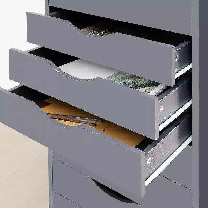 Home Imports Emporium Cassettiera Classificatore da Ufficio a 9 Cassetti con Cassetti Alti