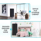 Home Imports Emporium Cassettiera Classificatore da Ufficio a 9 Cassetti con Cassetti Alti