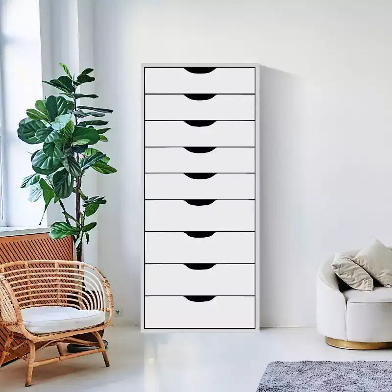 Home Imports Emporium Cassettiera Classificatore da Ufficio a 9 Cassetti con Cassetti Alti