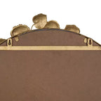 Specchio a tutta lunghezza ad arco 51.5*29IN con dettagli a foglie dorate, specchio decorativo da parete, specchio per il trucco, specchio per negozi di abbigliamento, oro