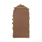 Specchio a tutta lunghezza ad arco 51.5*29IN con dettagli a foglie dorate, specchio decorativo da parete, specchio per il trucco, specchio per negozi di abbigliamento, oro