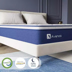 Materasso Ibrido Avenco Medium Twin da 10 pollici con Memory Foam/Molle Insacchettate in Scatola