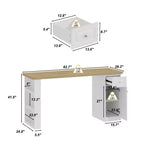 Famapy 82,6''L Piano d'appoggio per Lavanderia, Ripiano Lavatrice Asciugatrice, Ripiano Regolabile e Cassetto, Organizzazione Lavanderia, Mobile Contenitore Tavolo per Lavanderia