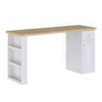 Famapy 82,6''L Piano d'appoggio per Lavanderia, Ripiano Lavatrice Asciugatrice, Ripiano Regolabile e Cassetto, Organizzazione Lavanderia, Mobile Contenitore Tavolo per Lavanderia