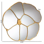 Specchio da parete Baxton Studio Novia con fiore e foglia d'oro anticato