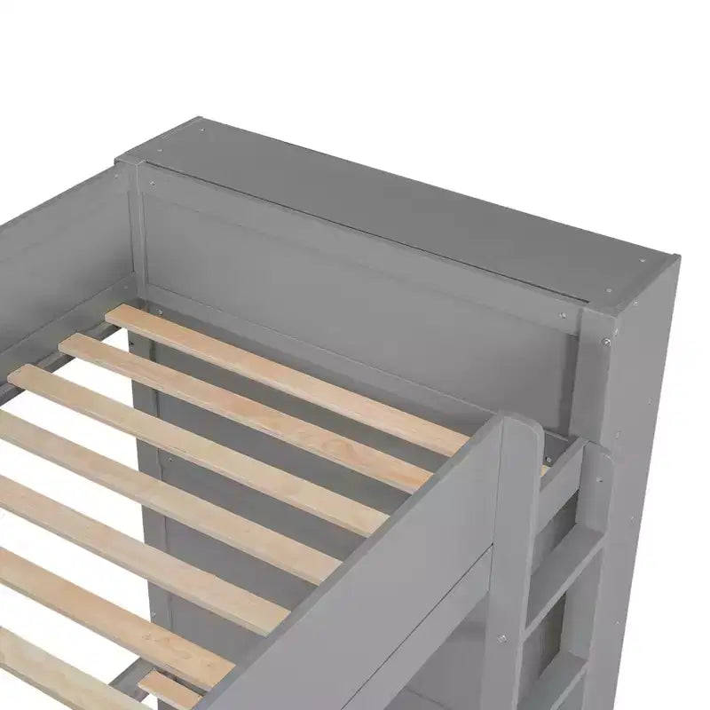 Letto a castello, struttura letto a castello in legno con 2 cassetti e armadio multistrato per bambini, ragazzi e adulti