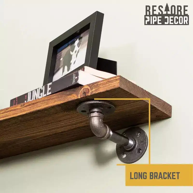 RESTORE Ripiani Marrone Autunno 36 pollici con Staffe a L di Pipe Decor