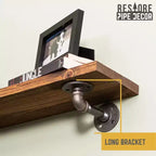 RESTORE Ripiani Marrone Autunno 36 pollici con Staffe a L di Pipe Decor