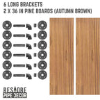 RESTORE Ripiani Marrone Autunno 36 pollici con Staffe a L di Pipe Decor